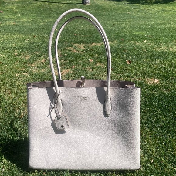 kate spade Handbags - KATE SPADE Large White tote / refined grain
